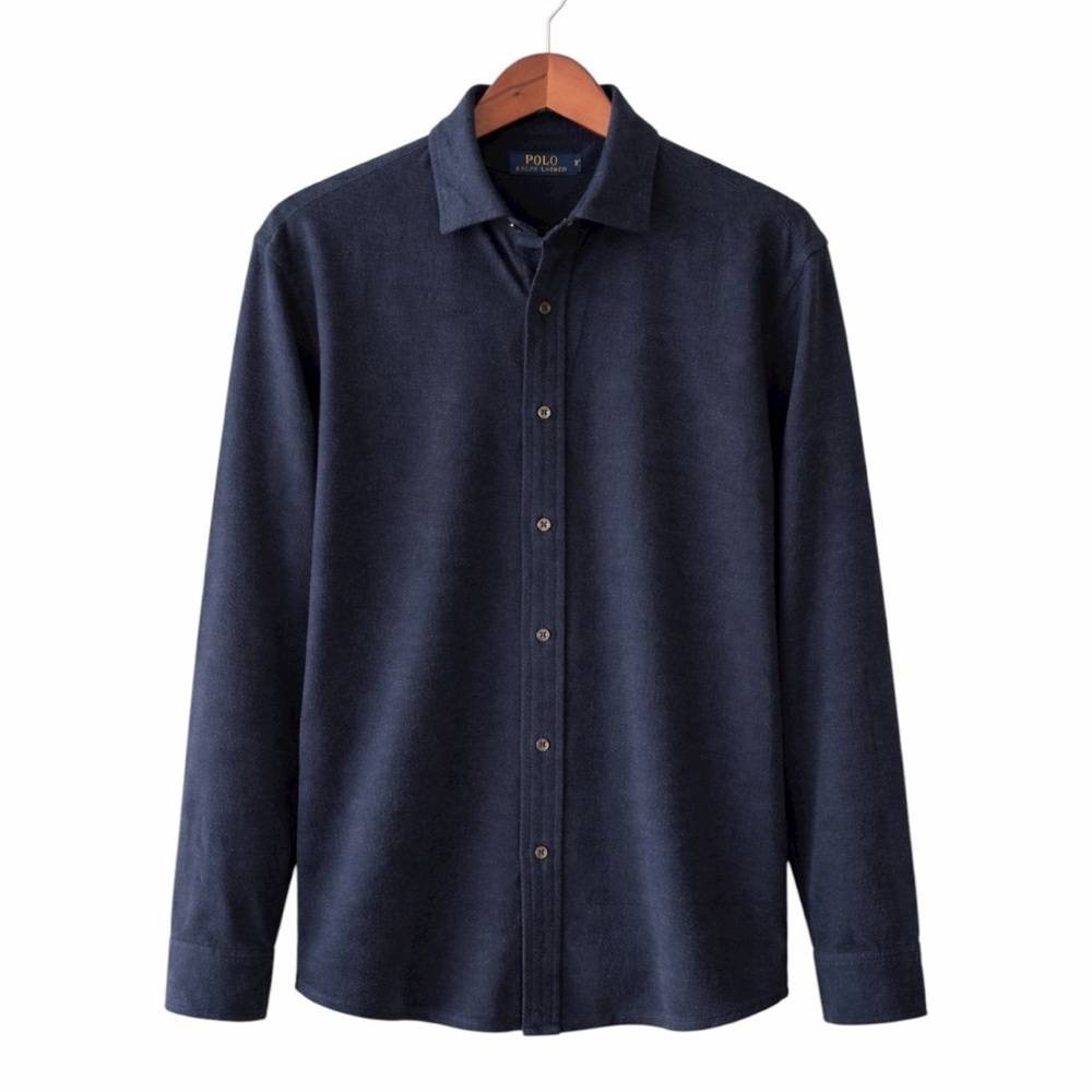Polo Ralph Lauren EUC Navy Long Sleeve Button Front Shirt XL Classic Fit Cotton